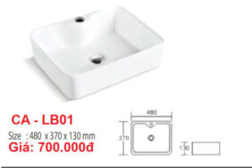 LAVABO sứ cao cấp ( màu trắng hình vuông )