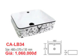 LAVABO sứ cao cấp ( hoạ tiết hưu đen )
